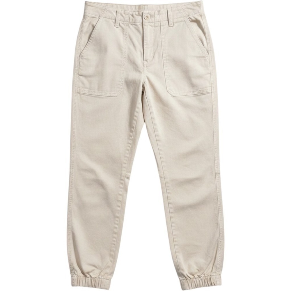 Banana Republic Utility Jogger Pants Women 6 Beige Cargo Stretch Zipped Cuffs